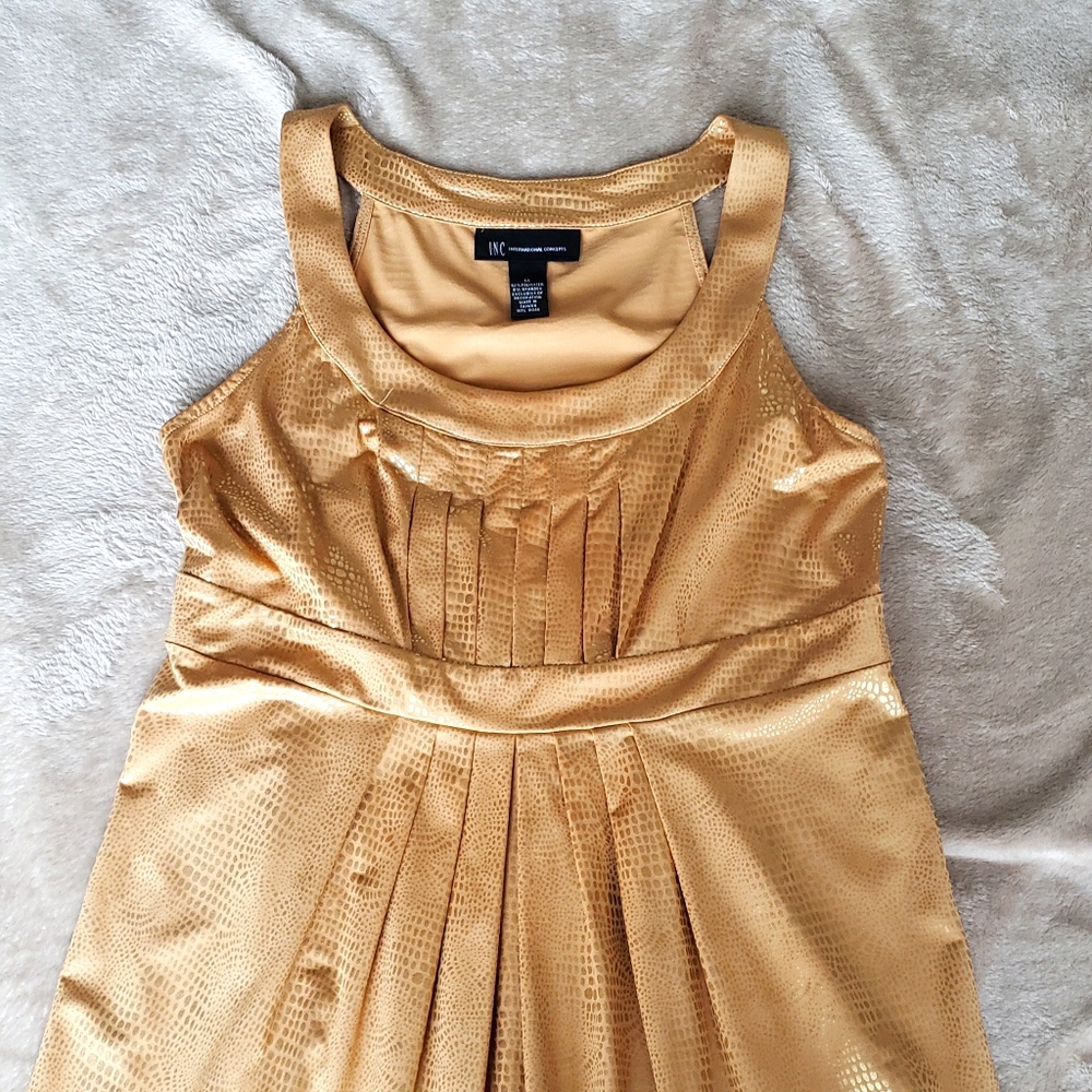 INC metallic snakeskin halter top - GOLD
